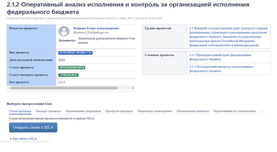 Рис. 9. Скриншот процессного портала